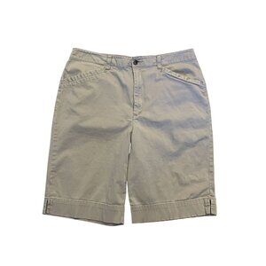 White Stag Beige/Tan Khaki Bermuda Women's Shorts Size 12 Cotton Stretch